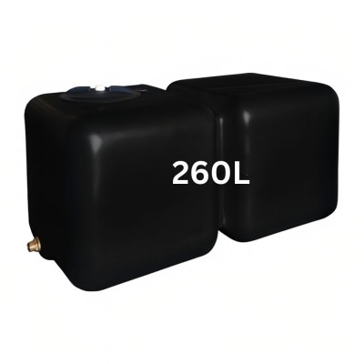 Резервоар за питейна вода HydroMoby AQUA S12, хоризонтален 260 л (черен) - Резервоари / Бидони за Вода